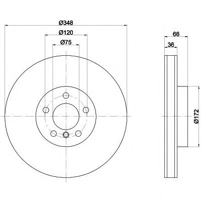 HELLA 8dd355119261 -  Тормозной диск