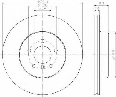 HELLA 8dd355119341 -  Тормозной диск