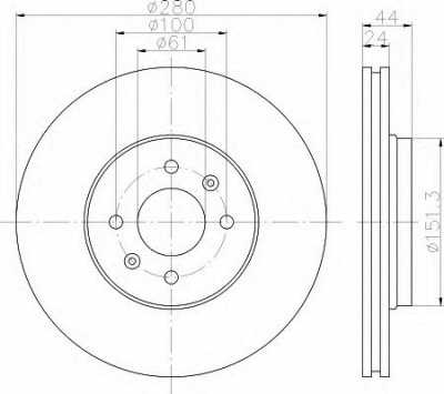 HELLA 8dd355119361 -  Тормозной диск