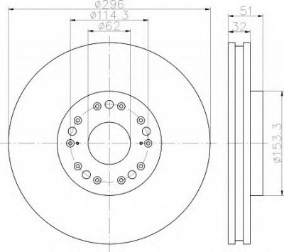 HELLA 8dd355119381 -  Тормозной диск