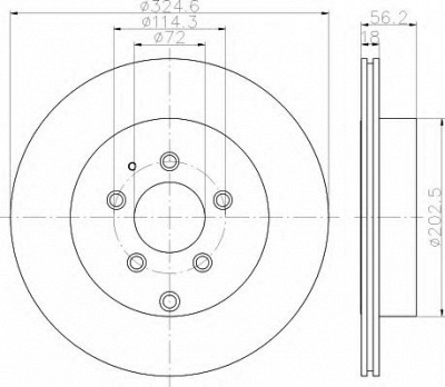 HELLA 8dd355119401 -  Тормозной диск