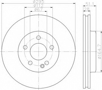 HELLA 8dd355119411 -  Тормозной диск