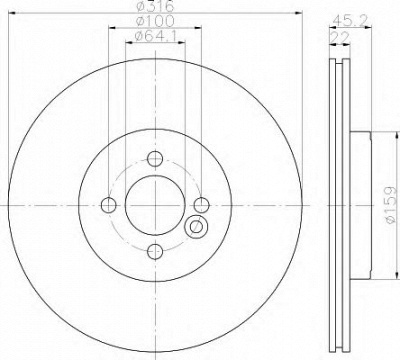 HELLA 8dd355119441 -  Тормозной диск