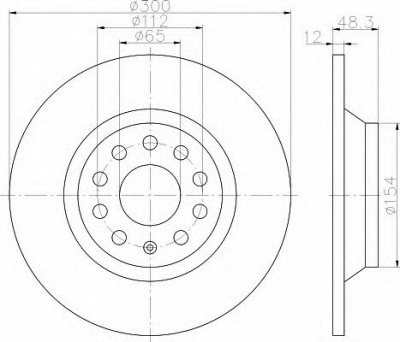 HELLA 8dd355119481 -  Тормозной диск