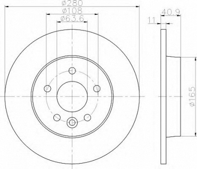 HELLA 8dd355119501 -  Тормозной диск