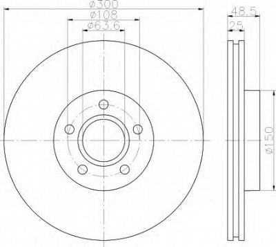 HELLA 8dd355119511 -  Тормозной диск