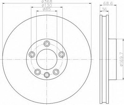 HELLA 8dd355119521 -  Тормозной диск