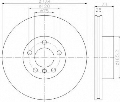 HELLA 8dd355119531 -  Тормозной диск