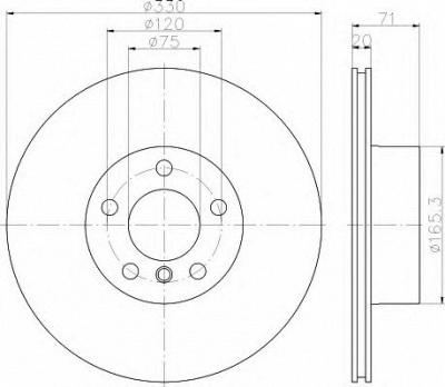 HELLA 8dd355119541 -  Тормозной диск