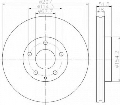 HELLA 8dd355119581 -  Тормозной диск