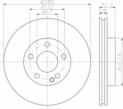 HELLA 8dd355119601 -  Тормозной диск