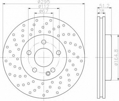 HELLA 8dd355119611 -  Тормозной диск