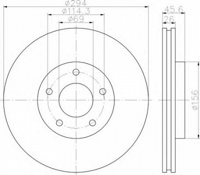 HELLA 8dd355119621 -  Тормозной диск