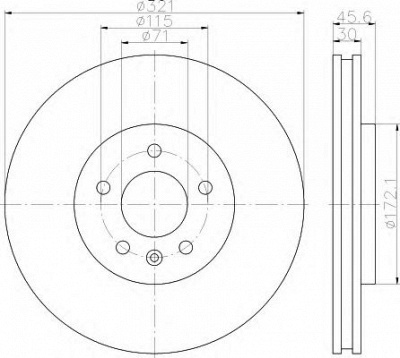 HELLA 8dd355119631 -  Тормозной диск
