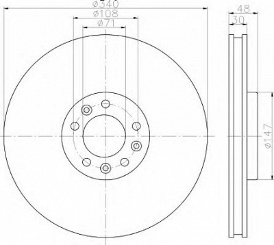 HELLA 8dd355119651 -  Тормозной диск