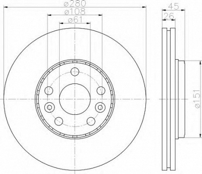 HELLA 8dd355119691 -  Тормозной диск