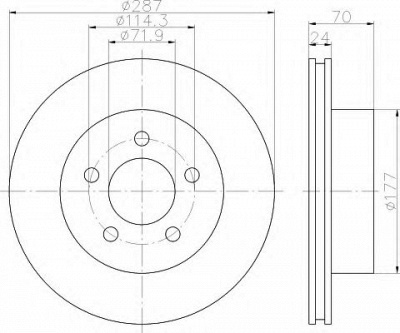 HELLA 8dd355119761 - Тормозной диск