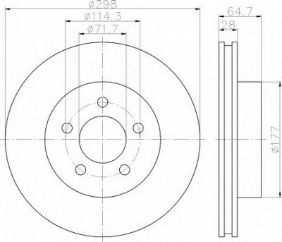 HELLA 8dd355119771 -  Тормозной диск