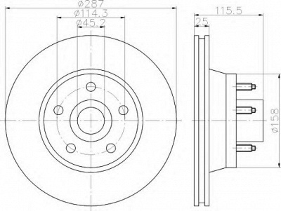 HELLA 8dd355119801 -  Тормозной диск