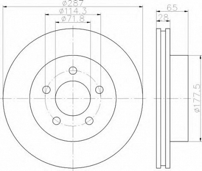 HELLA 8dd355119811 -  Тормозной диск