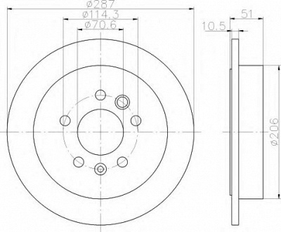 HELLA 8dd355119841 - Тормозной диск