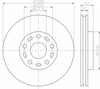 HELLA 8dd355119861 -  Тормозной диск