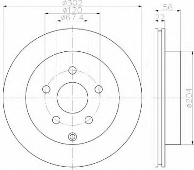 HELLA 8dd355119871 -  Тормозной диск