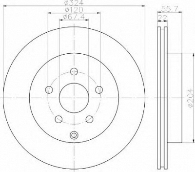 HELLA 8dd355119891 -  Тормозной диск