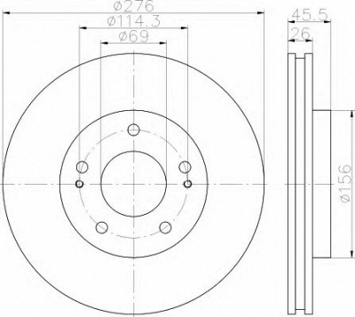 HELLA 8dd355119961 -  Тормозной диск