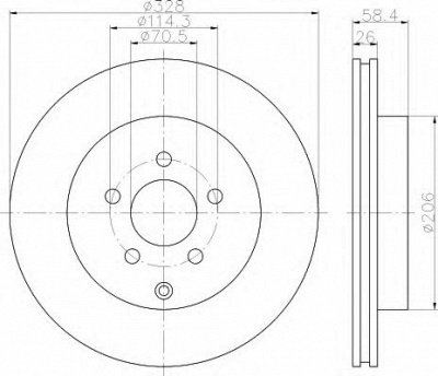 HELLA 8dd355120031 - Тормозной диск