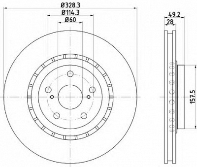 HELLA 8dd355120051 -  Тормозной диск