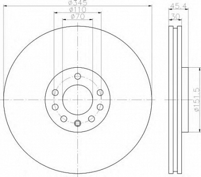 HELLA 8dd355120091 -  Тормозной диск