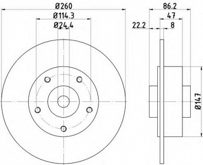 HELLA 8dd355120101 -  Тормозной диск