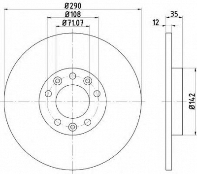 HELLA 8dd355120421 -  Тормозной диск