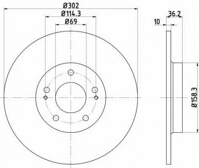 HELLA 8dd355120431 -  Тормозной диск