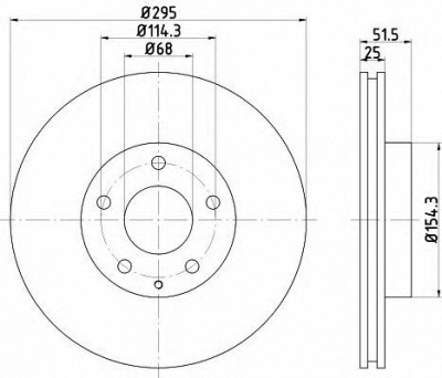 HELLA 8dd355120451 -  Тормозной диск