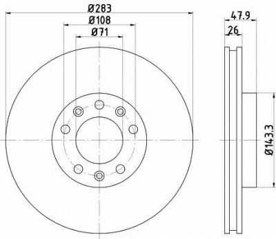 HELLA 8dd355120481 -  Тормозной диск