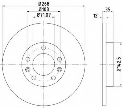 HELLA 8dd355120491 -  Тормозной диск