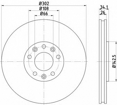 HELLA 8dd355120501 -  Тормозной диск