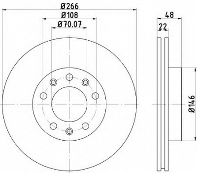 HELLA 8dd355120541 -  Тормозной диск