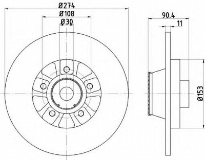 HELLA 8dd355120571 -  Тормозной диск