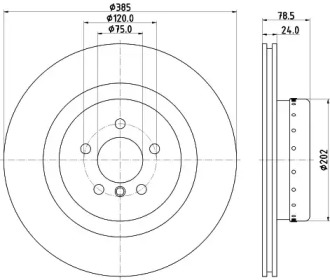HELLA 8dd355120741 -  Тормозной диск