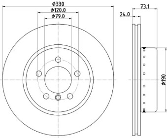 HELLA 8dd355120761 -  Тормозной диск