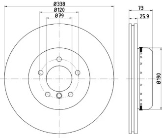 HELLA 8dd355120861 -  Тормозной диск