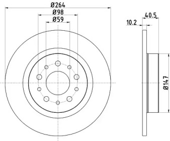 HELLA 8dd355120931 -  Тормозной диск