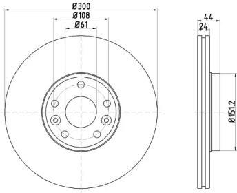 HELLA 8dd355120941 -  Тормозной диск