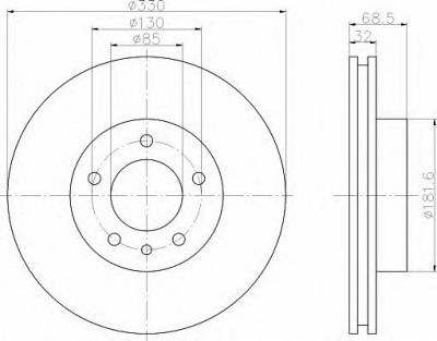 HELLA 8dd355121081 -  Тормозной диск