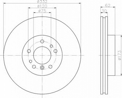 HELLA 8dd355121221 -  Тормозной диск