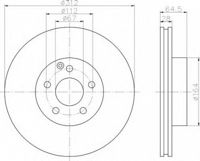 HELLA 8dd355121241 -  Тормозной диск