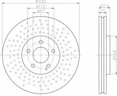 HELLA 8dd355121331 -  Тормозной диск